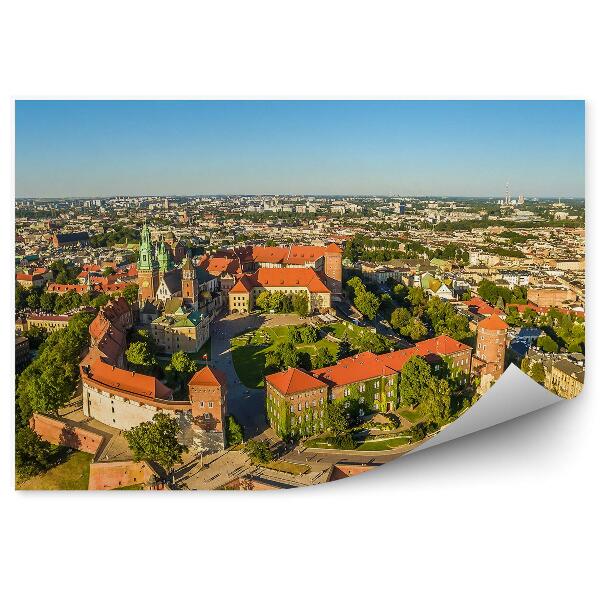 Fotótapéta Krakkó városának panorámája madártávlatból