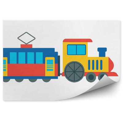 Poszter tapéta Vonat fiú egységes háttér