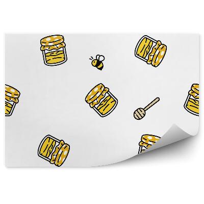 Fotótapéta Sárga mintás mézelő méhek mese motívum