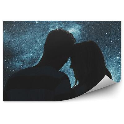Modern fotótapéta Egy fiatal pár sziluettek a csillagos égen
