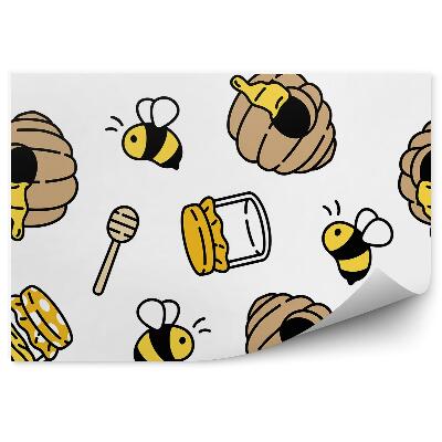 Poszter tapéta Méhek csalánkiütés méz varrat nélküli mintát