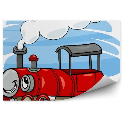 Poszter tapéta Grafika egy gyermek piros vonattal a síneken