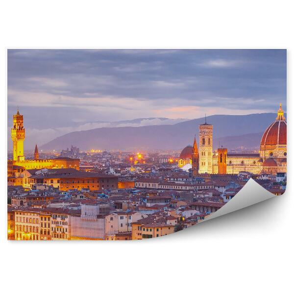 Poszter tapéta légi felvétel firenzei katedrális Santa Maria del Fiore épületei