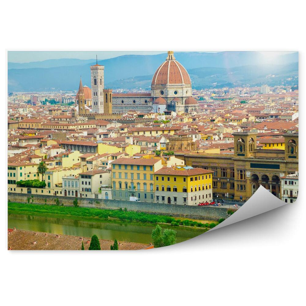 Poszter tapéta légi felvétel Firenze katedrális Santa Maria del Fiore épületei
