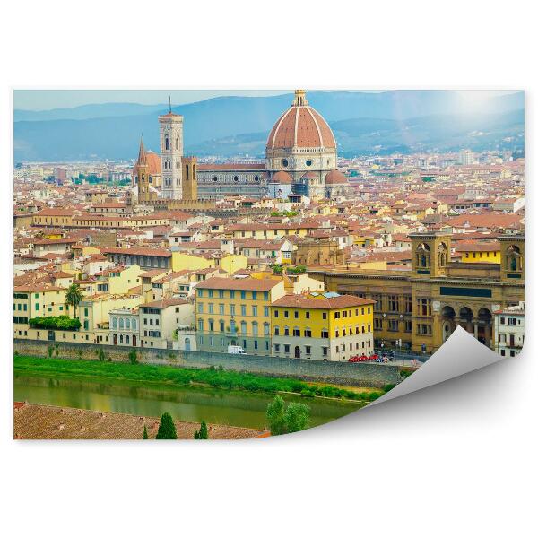 Poszter tapéta légi felvétel Firenze katedrális Santa Maria del Fiore épületei