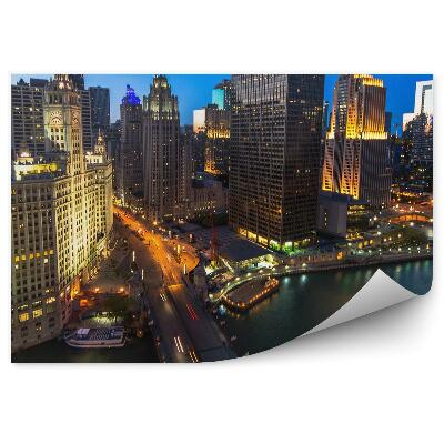 Poszter tapéta felhőkarcolók fények híd éjszakai közúti jachtok