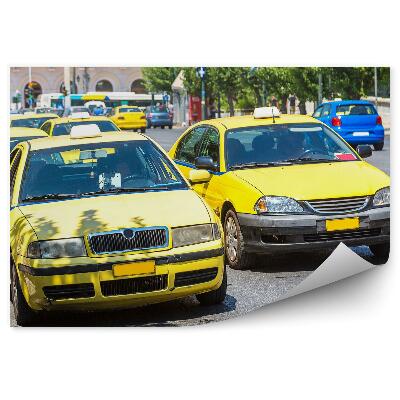 Öntapadós fotótapéta falra Athén sárga taxik város természet utca