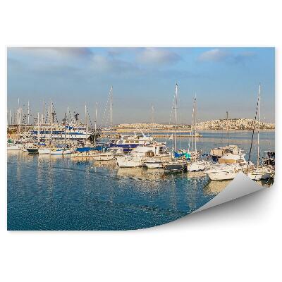 Poszter tapéta Görögország hajók hajók kikötő kék víz
