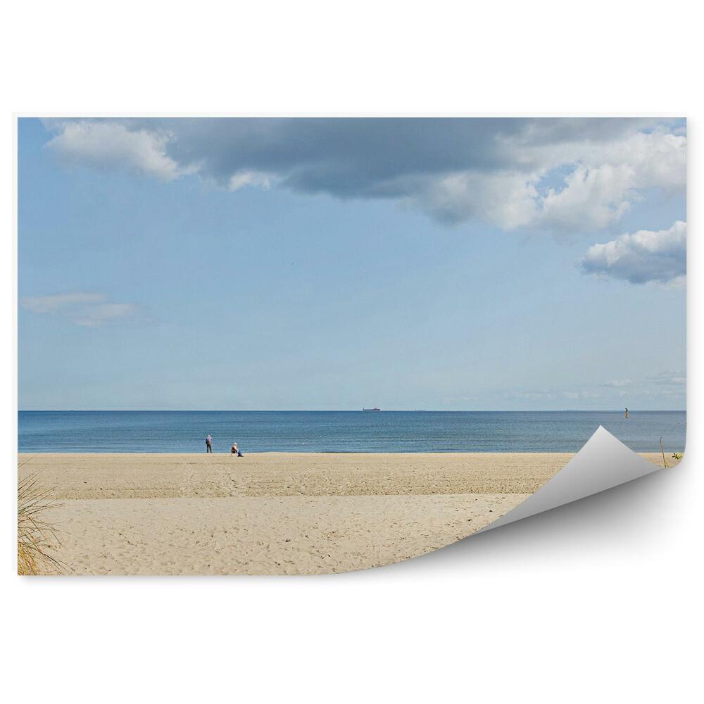 Fotótapéta Strand fű homok tenger horizont