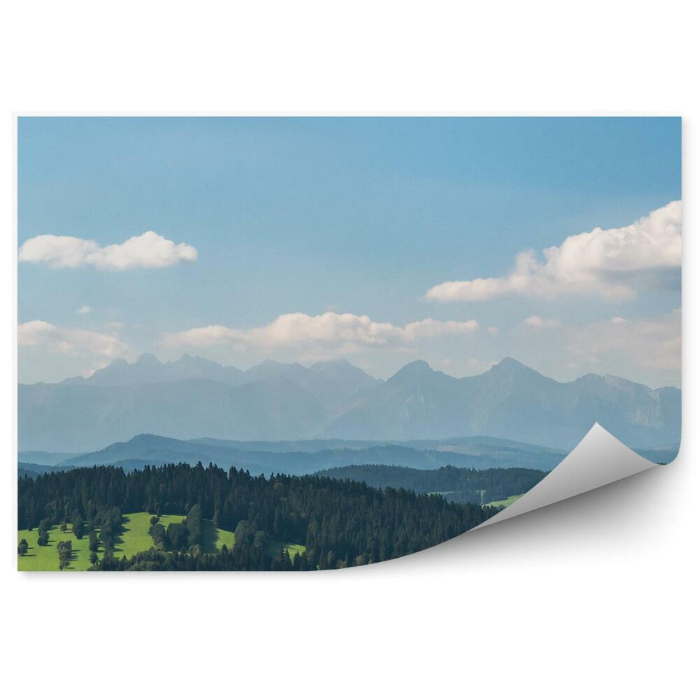 Öntapadós fotótapéta falra Kilátás a Tátrára a Pieniny hegyi panorámából