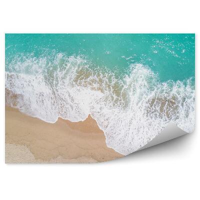 Öntapadós fotótapéta falra Légifelvételek a trópusi homokos strand óceán hullámaira
