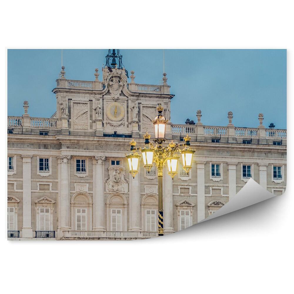 Poszter tapéta Királyi Palota Madrid Lámpája alkonyatkor