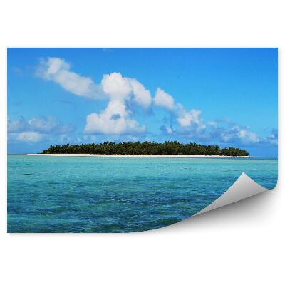 Poszter tapéta Sziget strand tengerpart növényzet kék víz