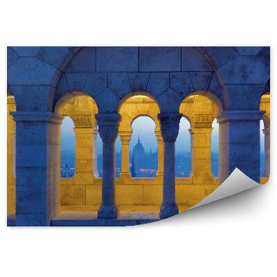 Fotótapéta Megvilágított torony és oszlop árkád