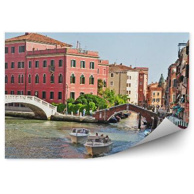 Fotótapéta épületek hidak motorcsónakok csatorna Velence Olaszország