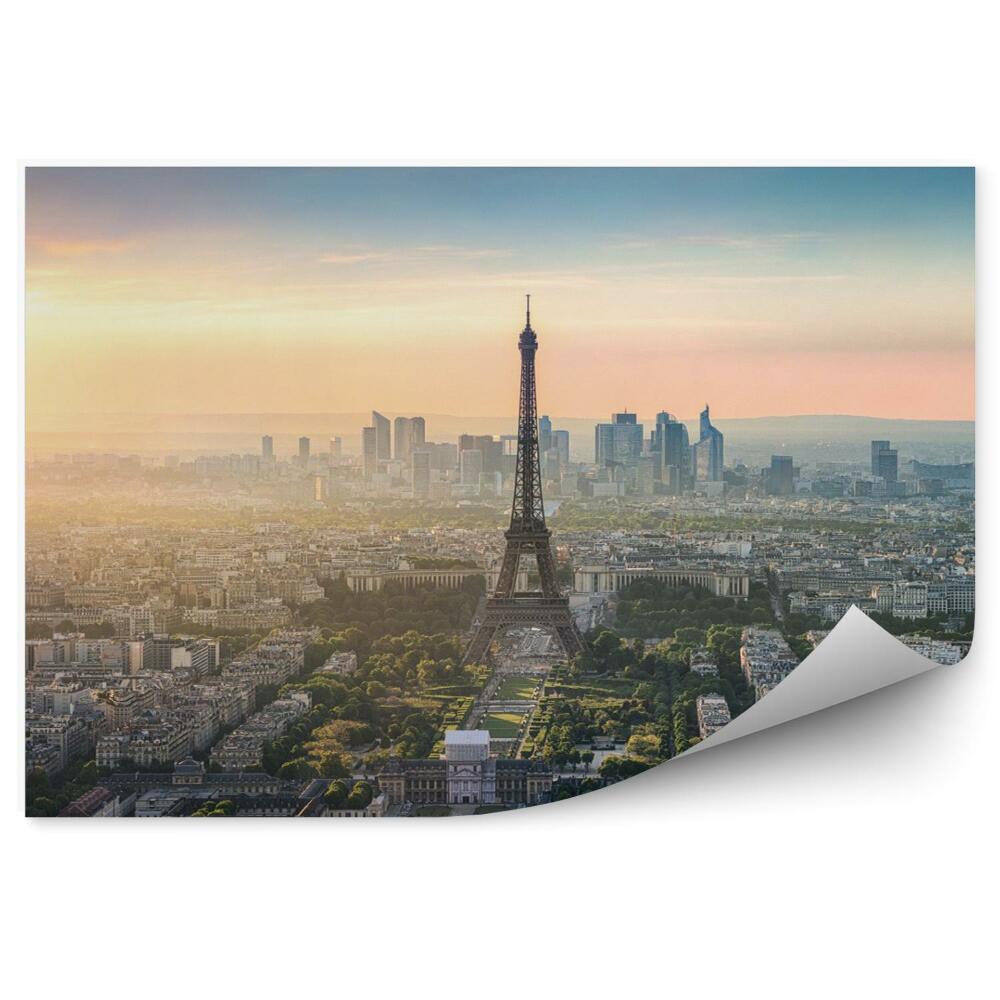 Fotótapéta Kilátás Párizs háztetőiről - Eiffel-torony, Franciaország