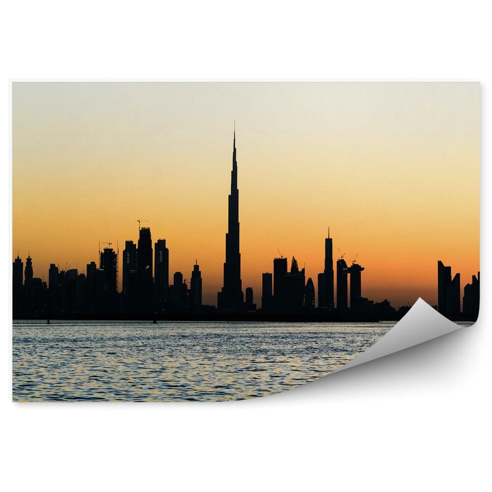 Fotótapéta panoráma kilátás árnyékok óceán naplemente dubai