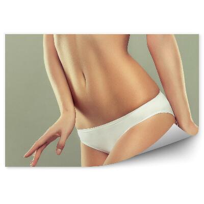 Öntapadó fotótapéta Vékony fiatal test fehérnemű varratmentes háttérben