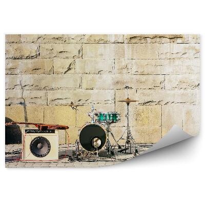 Öntapadós fotótapéta falra Hangszerek dob gitár