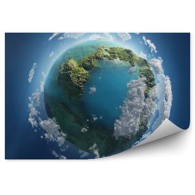 Öntapadó fotótapéta Föld bolygó ég felhők zöld kontinensek fénye