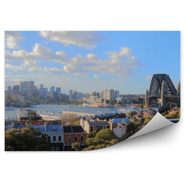 Fotótapéta Jackson kikötő épületek óceán fák ég felhők Sydney