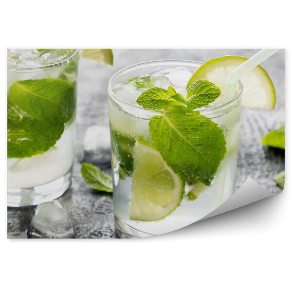 Öntapadós Fotótapéta Falra Alkoholt iszik mojito jég menta lime ital