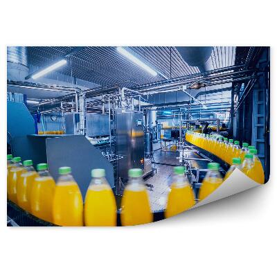 Fotótapéta Palackos szállítószalag gyümölcslé előállításához