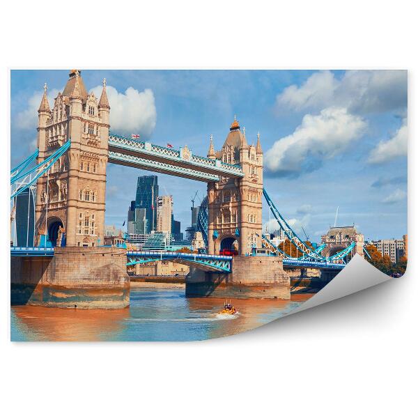 Fotótapéta Őszi napsütéses londoni híres híd a folyón