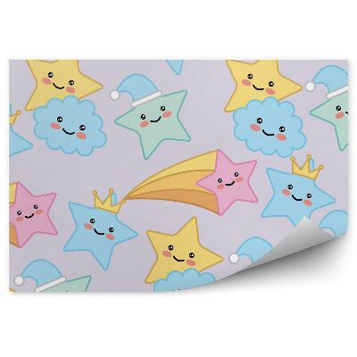 Fotótapéta Színes csillagok és felhők