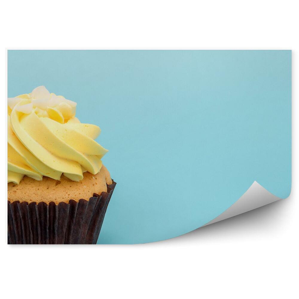 Modern Fotótapéta Citromos cupcake tejszínhab kék háttér
