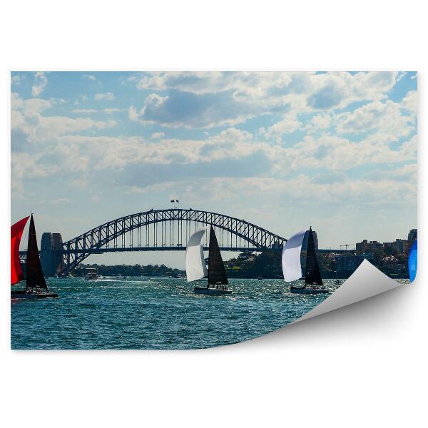 Poszter tapéta Színes vitorlások Sydney Bridge