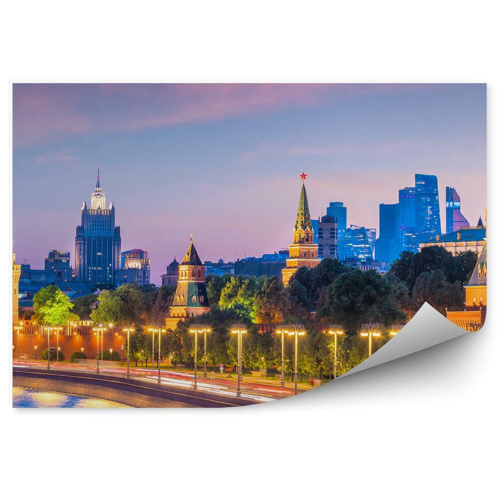 Fotótapéta Panoráma Moszkva Kreml város fák út folyó