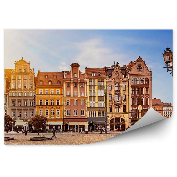 Fotótapéta Wrocław központi piactere, épületek, emberek