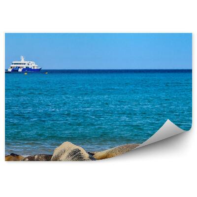 Modern fotótapéta Teknős sziget oroszlánfókák tengeri jacht égbolt strandja