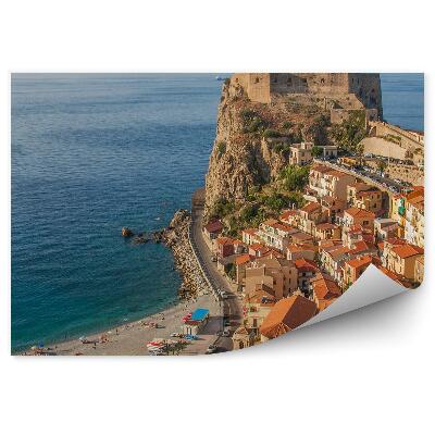 Fotótapéta épületek erőd tengeri autók Szicília