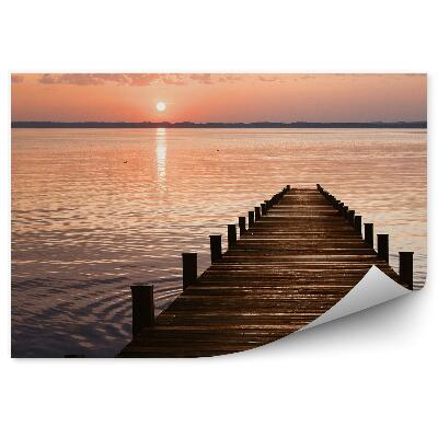 Modern fotótapéta Híd tengeri kacsák naplemente felhők