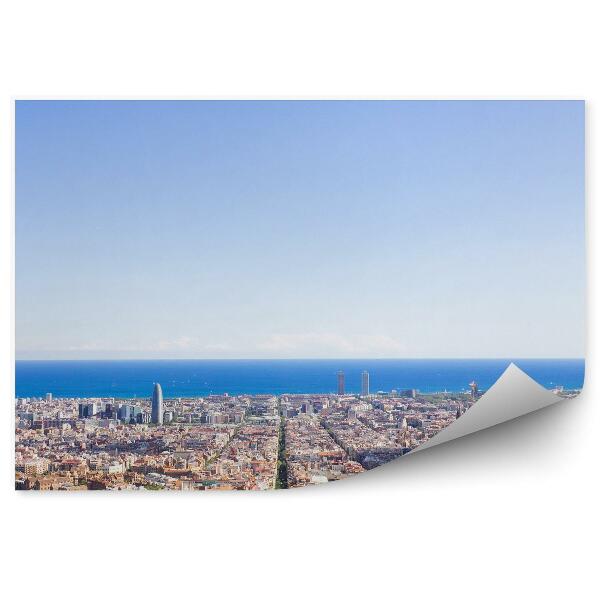 Modern fotótapéta Panorámás épületek fák óceán égbolt Barcelona