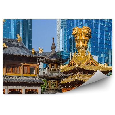 Fali poszter tapéta Shanghai aranytemplom város modern épületei