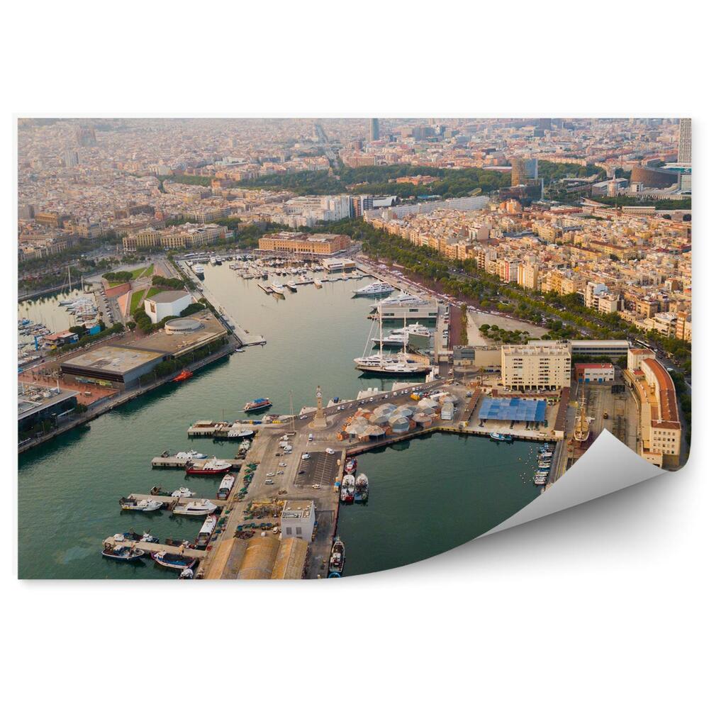 Fotótapéta Port Olimpic Barcelona Spanyolország hajók épületek
