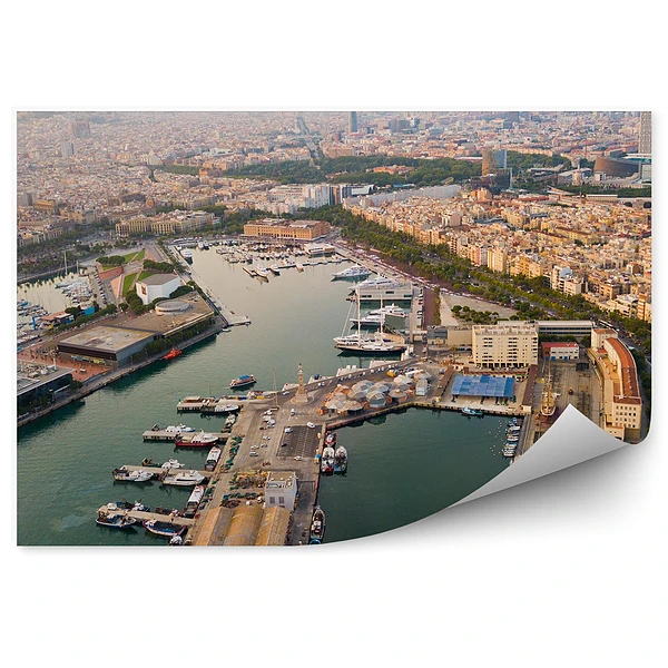 Fotótapéta Port Olimpic Barcelona Spanyolország hajók épületek