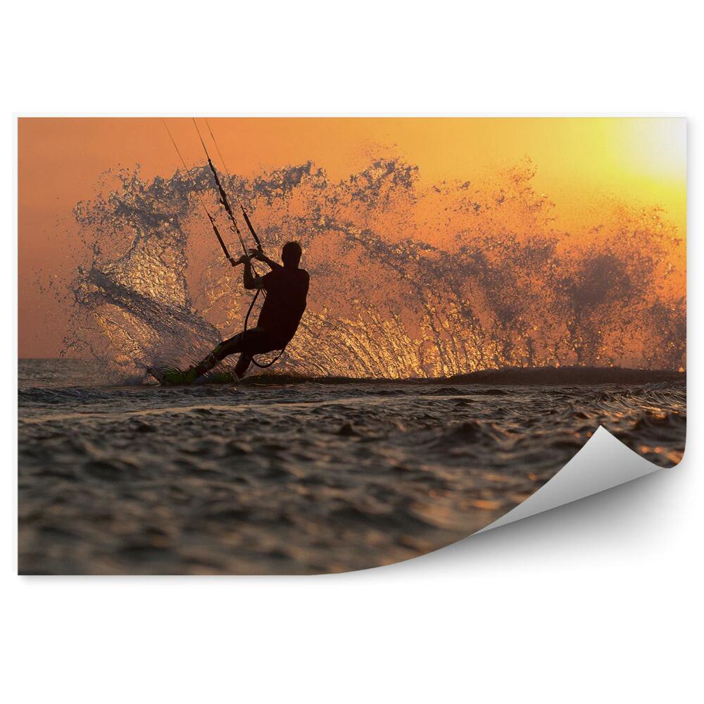 Fotótapéta Kitesurf óceán naplemente sport