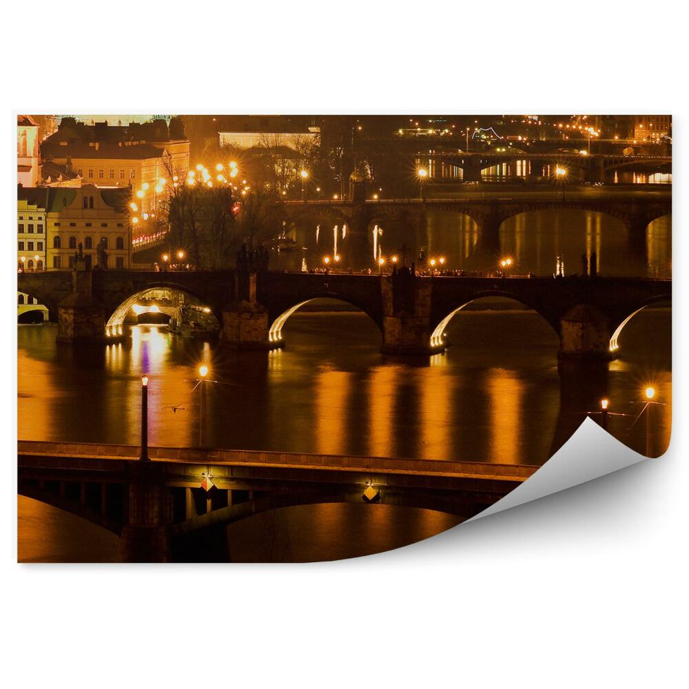 Fotótapéta hidak panoráma Prága város éjszaka