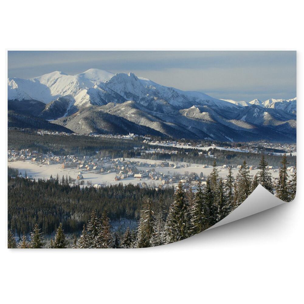 Poszter tapéta panoráma Zakopane hegység hó tél Tátra