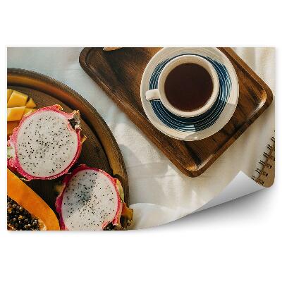 Öntapadós Fotótapéta Szoba reggeli trópusi gyümölcsös kávé