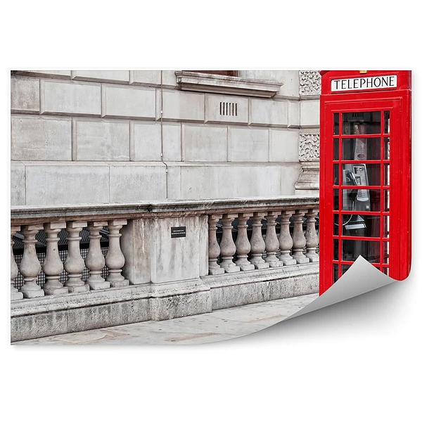 Fotótapéta régi épület piros telefonfülke london