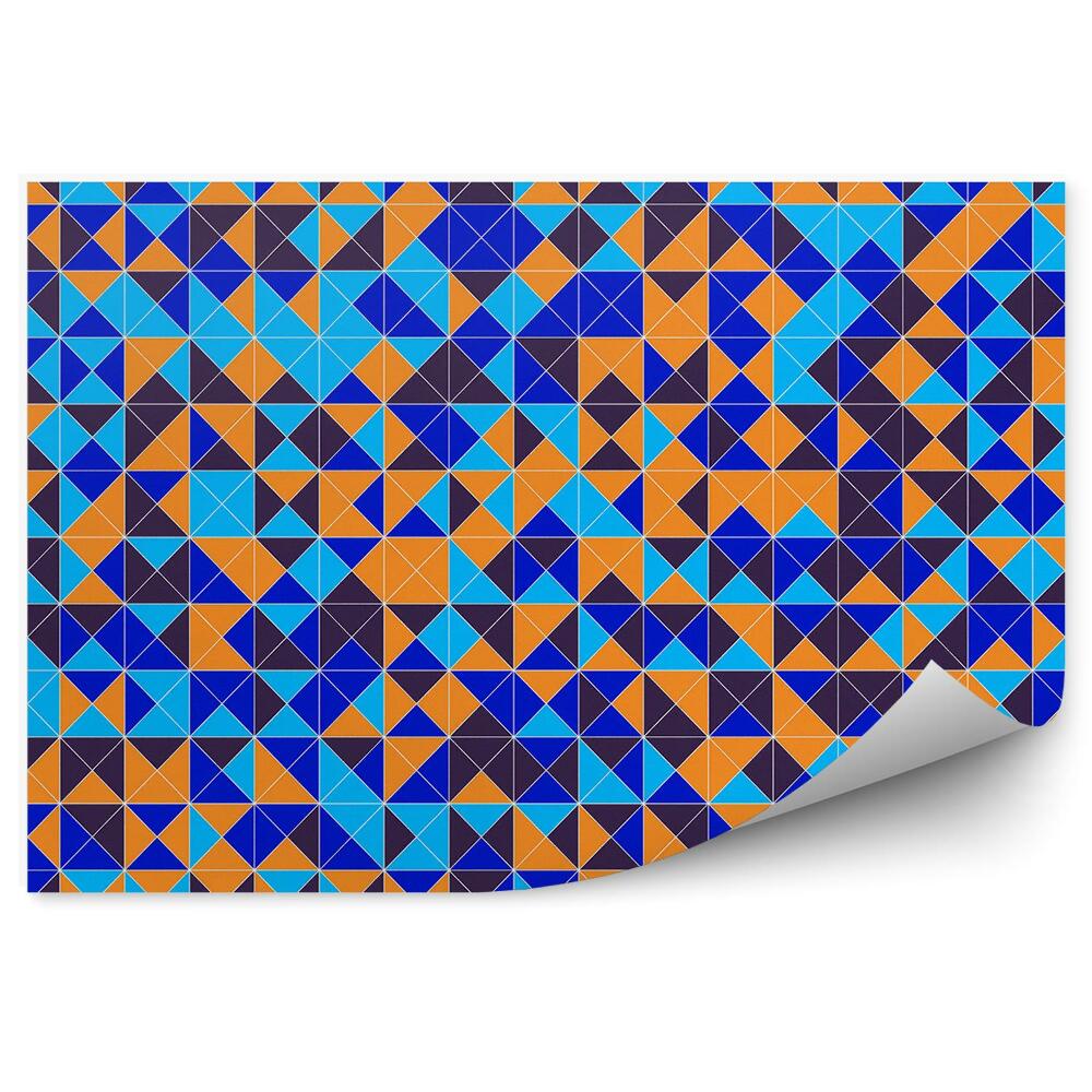 Fotótapéta Kék narancssárga mozaik geometriai formák minta