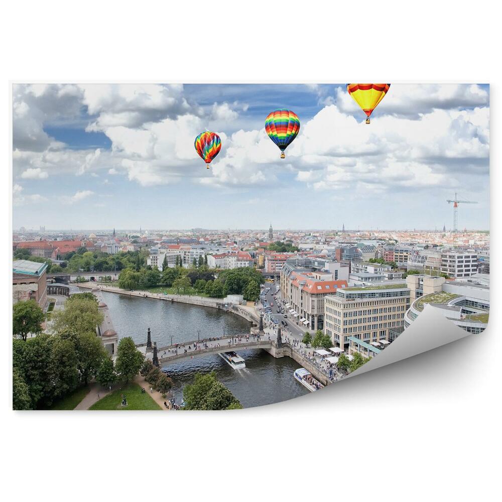 Poszter tapéta légi felvétel Berlin égbolt felhők léggömbök
