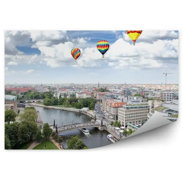 Poszter tapéta légi felvétel Berlin égbolt felhők léggömbök