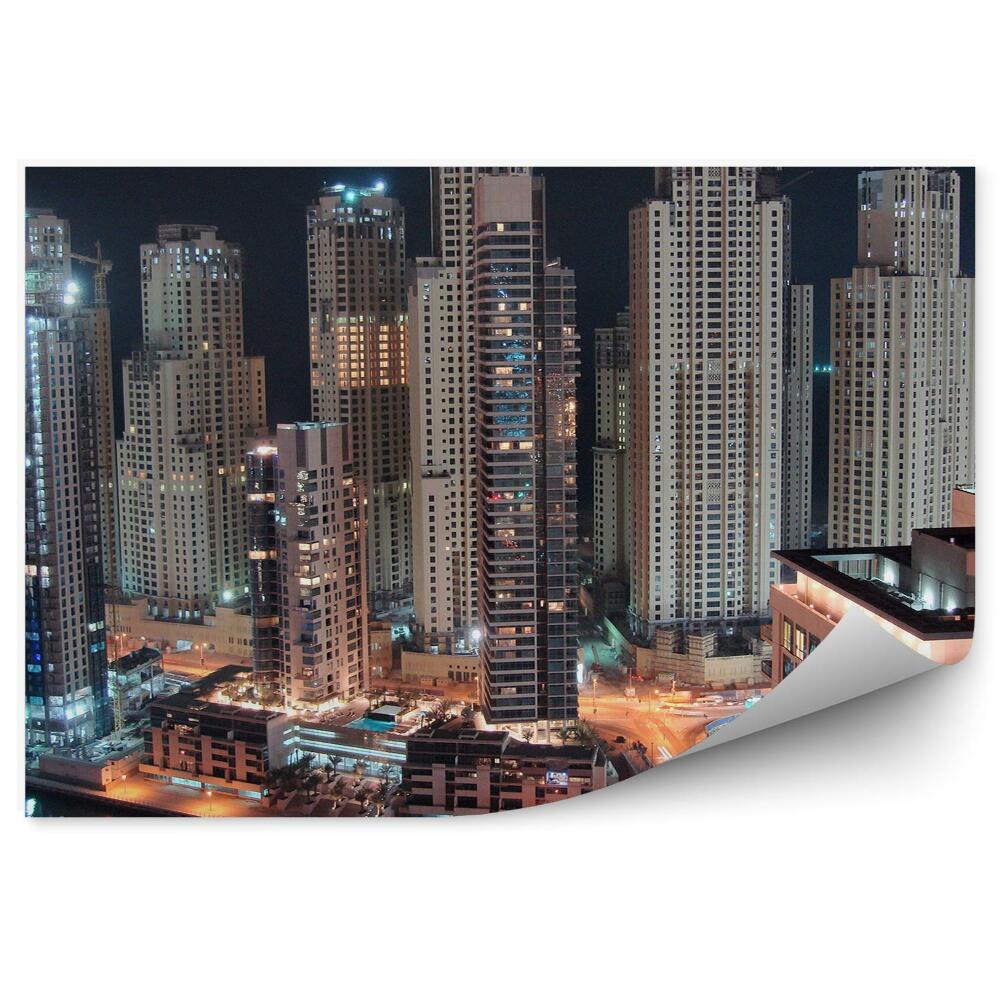 Modern fotótapéta Éjszakai dubai öböl épületei város