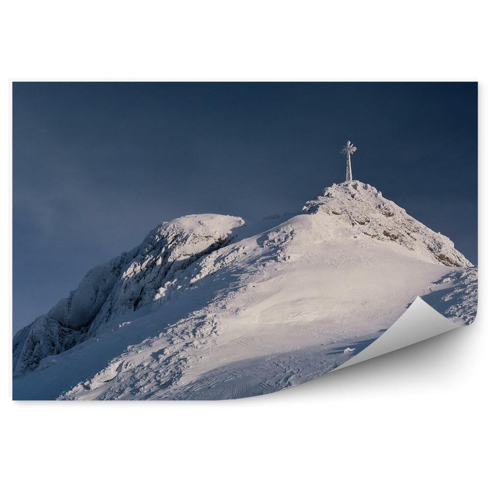Öntapadós fotótapéta falra Giewont csúcs téli hó égbolt Tátra átkel